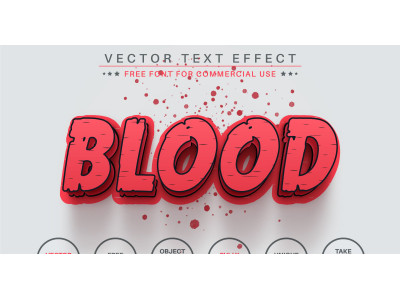 Splatter Red Blood - Editable Text Effect, Font Style, Graphics Illustration