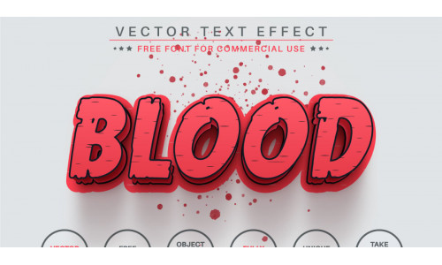 Splatter Red Blood - Editable Text Effect, Font Style, Graphics Illustration