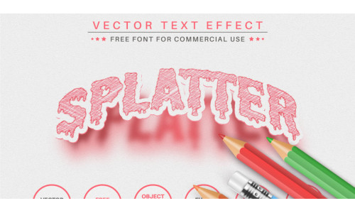 Splatter Red Drawing - Editable Text Effect