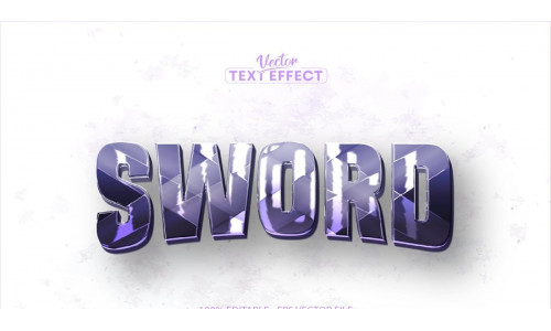 Sword - Editable Text Effect, War Game And Cartoon Text Style, Graphics Illustration