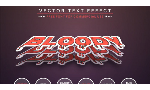 Three Blood - Editable Text Effect, Font Style, Graphics Illustration