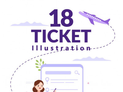 18 Ticket Website Flat Illustration