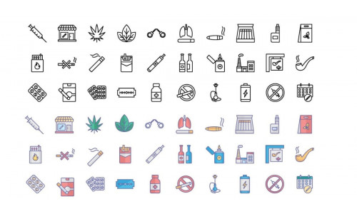 Tobacco Nature & Drugs Vector Icons