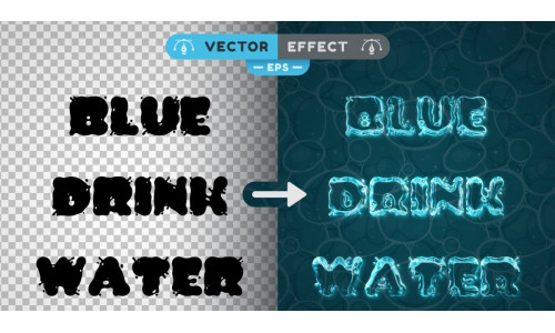 Water - Editable Text Effect, Font Style