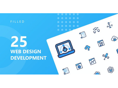 Web Design Development Filled Icon Set