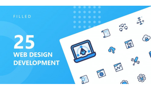 Web Design Development Filled Icon Set