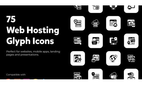 Web Hosting Icon in Modern Filled Style