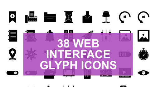 Web Interface Glyph Black Set Icon