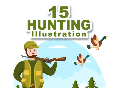 15 Wild Animals Hunting Illustration