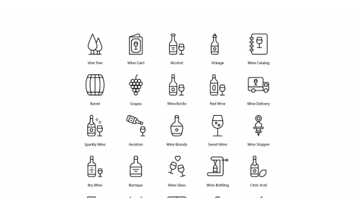 Winery Icon Set Wine Icons Bundle