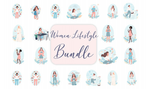 Women Lifestyle Illustrations Bundle