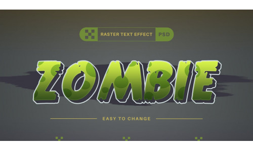 Zombie - Editable Text Effect,  Font Style, Design Illustration